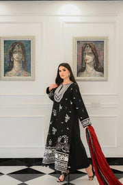 Faiza Faisal Afsana Embroidered Khaddar Unstitched 3Pc Suit - DILKASH