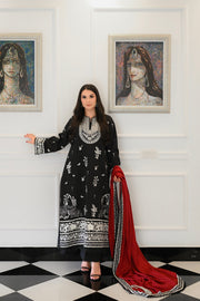 Faiza Faisal Afsana Embroidered Khaddar Unstitched 3Pc Suit - DILKASH