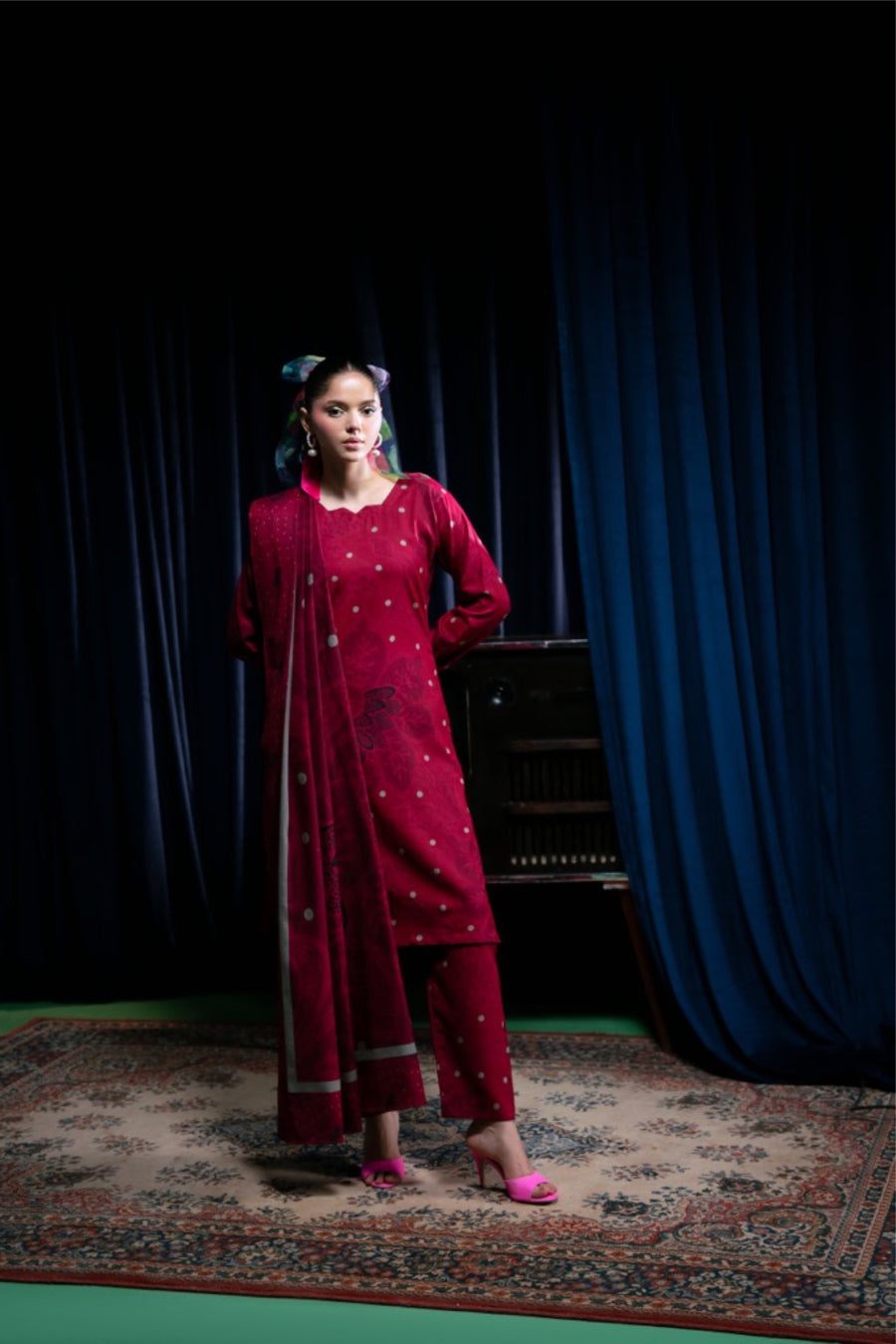Feathers Digital Printed Dhanak Unstitched 3Pc Suit DILRUBA-FT421