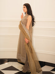 Faiza Faisal Mayal Festive Pret Embroidered Raw Silk 3Pc Suit - DINA