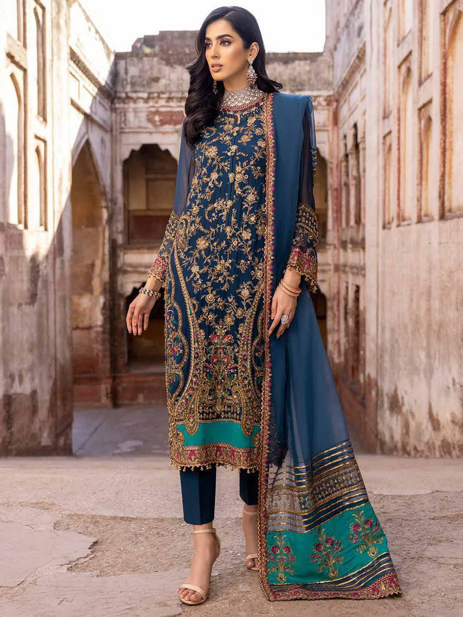 Charizma Dastan-e-Jashan Luxury Chiffon Unstitched 3Pc Suit DJW23-01
