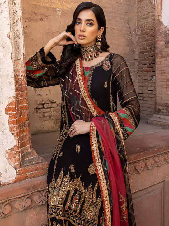 Charizma Dastan-e-Jashan Luxury Chiffon Unstitched 3Pc Suit DJW23-04
