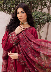 Iznik Dahlia Embroidered Luxury Lawn Unstitched 3Pc Suit DL-01 GOSSAMER