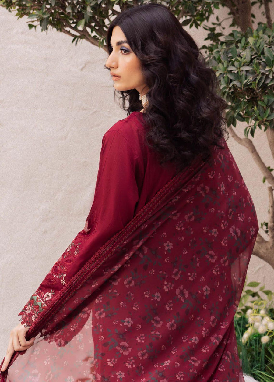 Iznik Dahlia Embroidered Luxury Lawn Unstitched 3Pc Suit DL-01 GOSSAMER