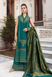 Maria B Linen Unstitched Embroidered 3Pc Suit Emerald Green DL-1107