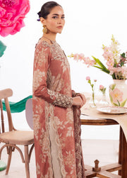 Iznik Dahlia Embroidered Luxury Lawn Unstitched 3Pc Suit DL-12 SAFFRON