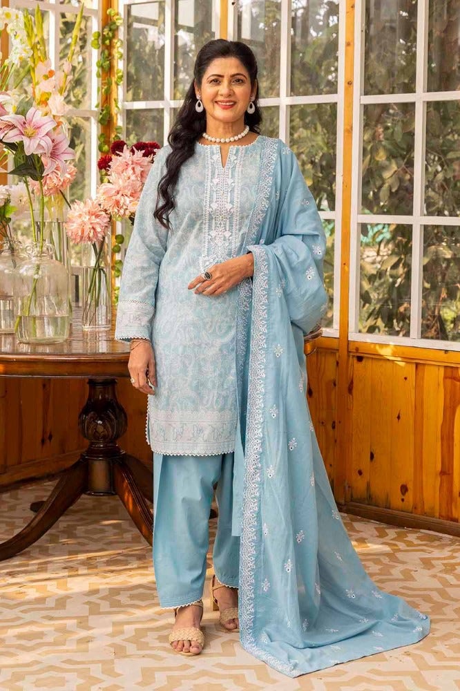 Gul Ahmed Mothers Embroidered Lawn Unstitched 3Pc Suit DN-42023