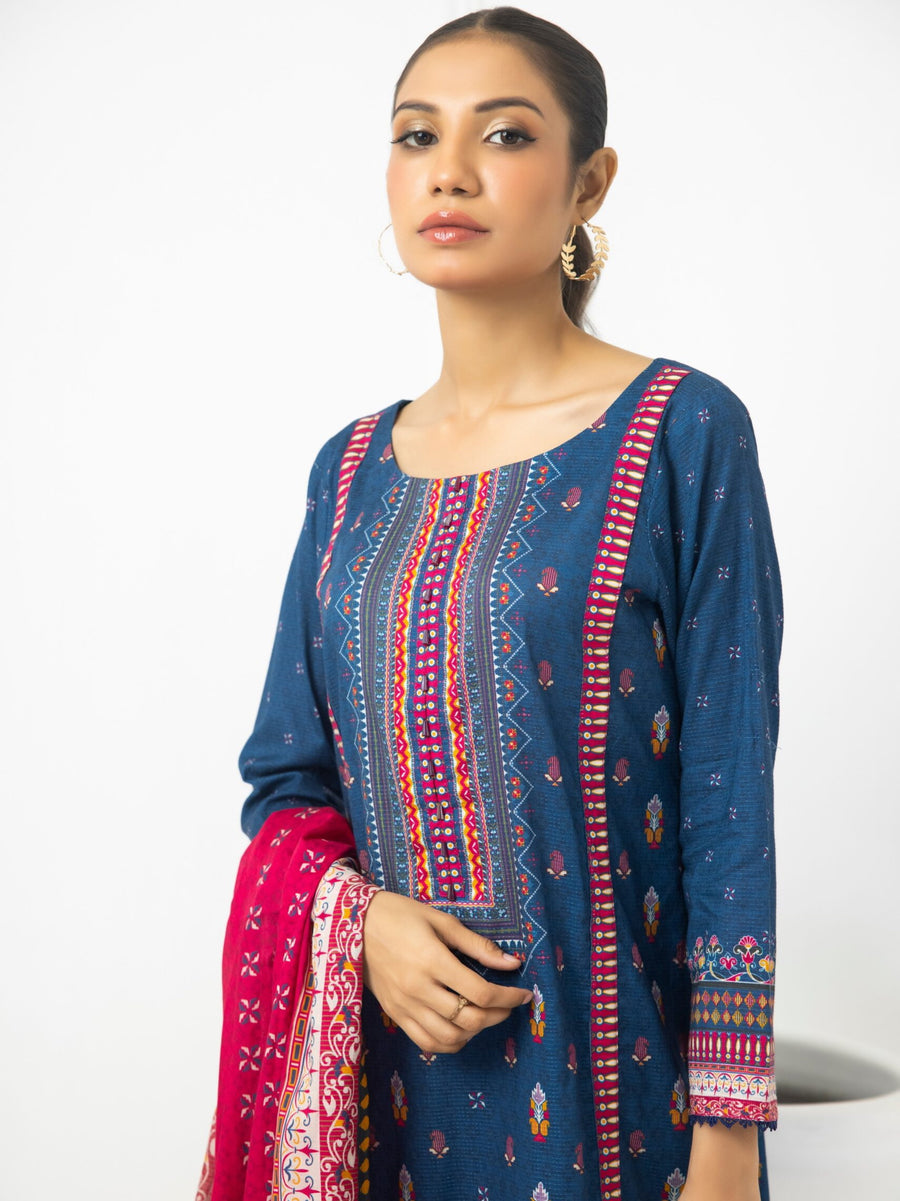 Regalia Salina Dobby Stripe Unstitched Printed Lawn 3Pc Suit DOBBY6-10