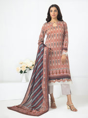 Regalia Salina Dobby Stripe Unstitched Printed Lawn 3Pc Suit DOBBY6-2