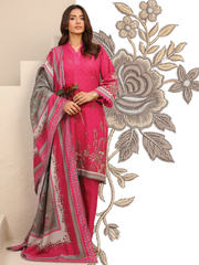 Zeenia Raqs Vol-01 Digital Printed Khaddar Unstitched 3Pc Suit D-07