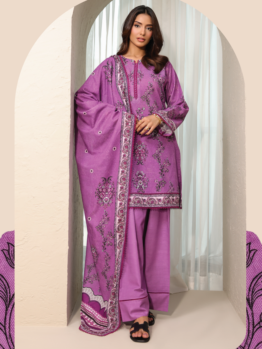 Zeenia Raqs Vol-01 Digital Printed Khaddar Unstitched 3Pc Suit D-05