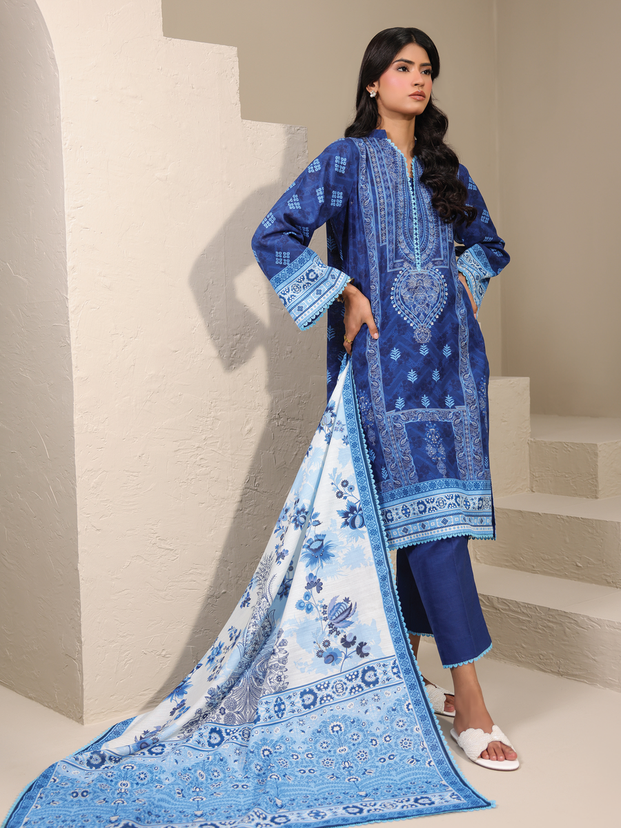 Zeenia Raqs Vol-01 Digital Printed Khaddar Unstitched 3Pc Suit D-02