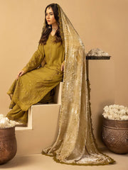 Dastaan by Riaz Arts Embroidered Leather Peach 3Pc Suit DS-18