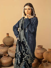 Dastaan by Riaz Arts Embroidered Leather Peach 3Pc Suit DS-22