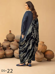 Dastaan by Riaz Arts Embroidered Leather Peach 3Pc Suit DS-22
