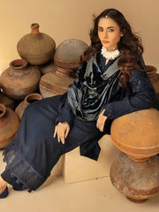 Dastaan by Riaz Arts Embroidered Leather Peach 3Pc Suit DS-22