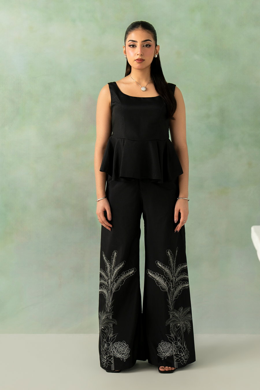 Zarposh Folds Ready to Wear Womens 2Piece Crepe Fabric Suit - LUMA