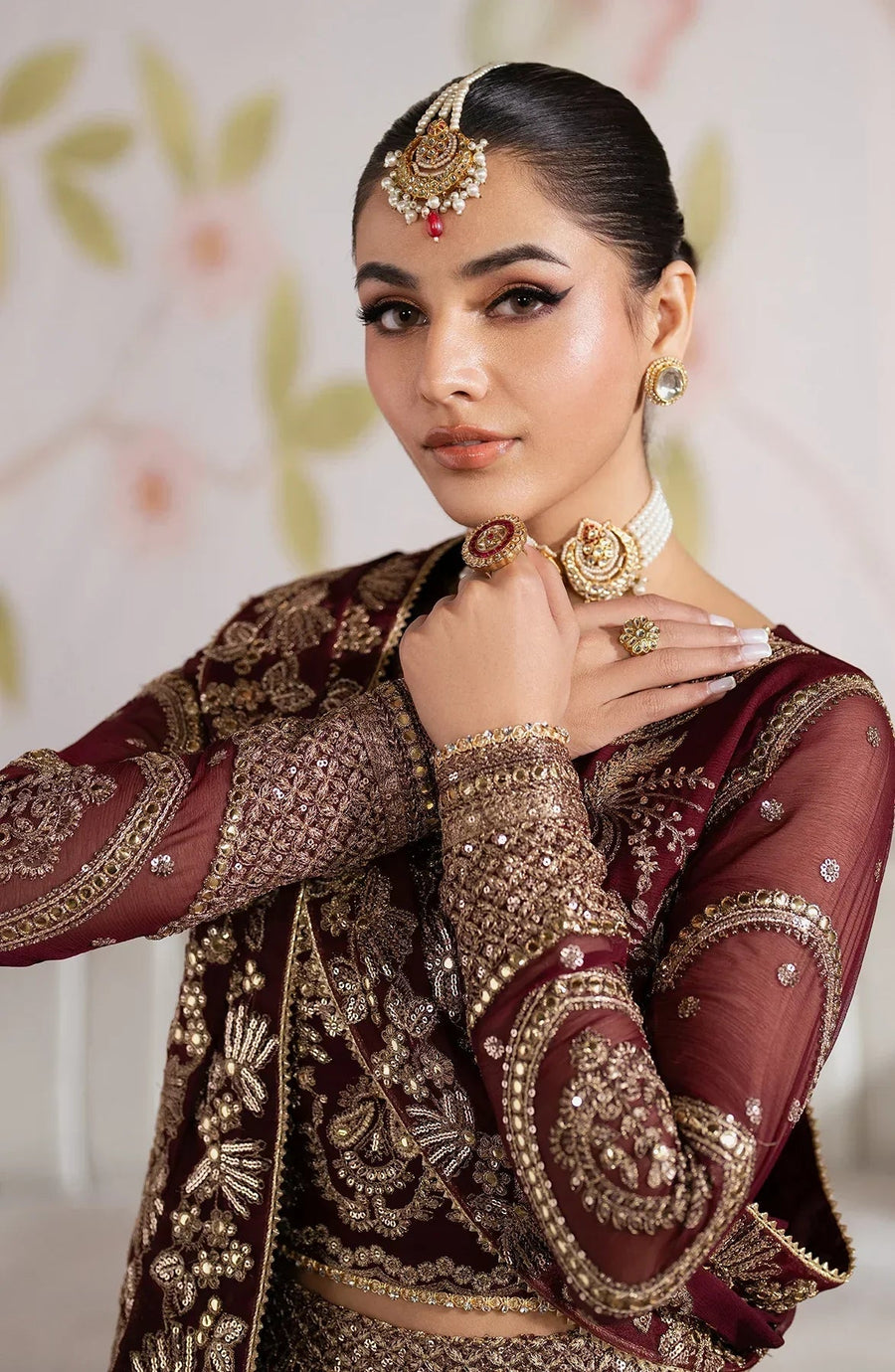 Zarif Shehnai Embroidered Luxury Chiffon Unstitched 3Pc Suit ZS-05 SHEESHAM