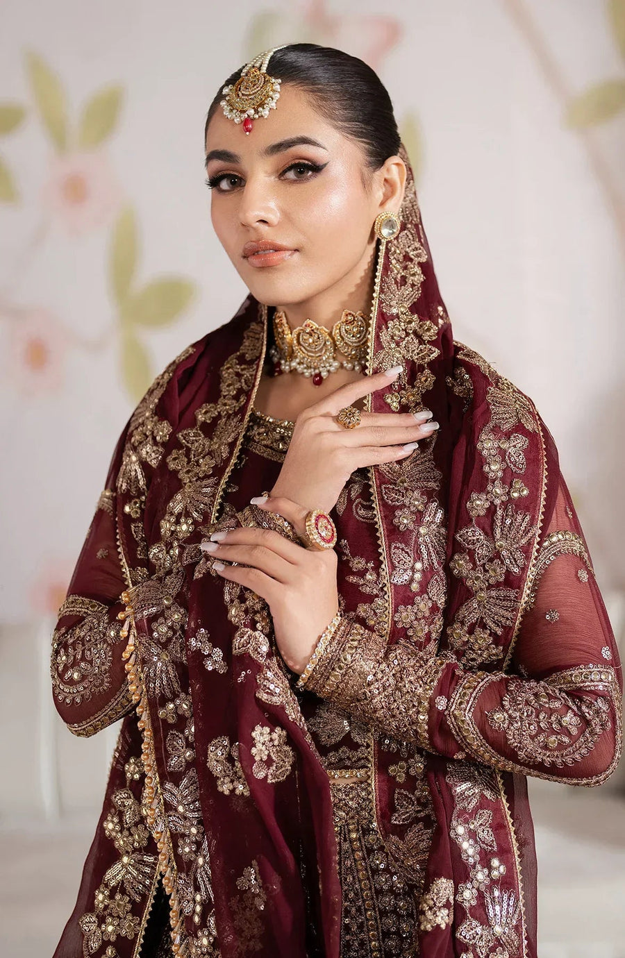 Zarif Shehnai Embroidered Luxury Chiffon Unstitched 3Pc Suit ZS-05 SHEESHAM