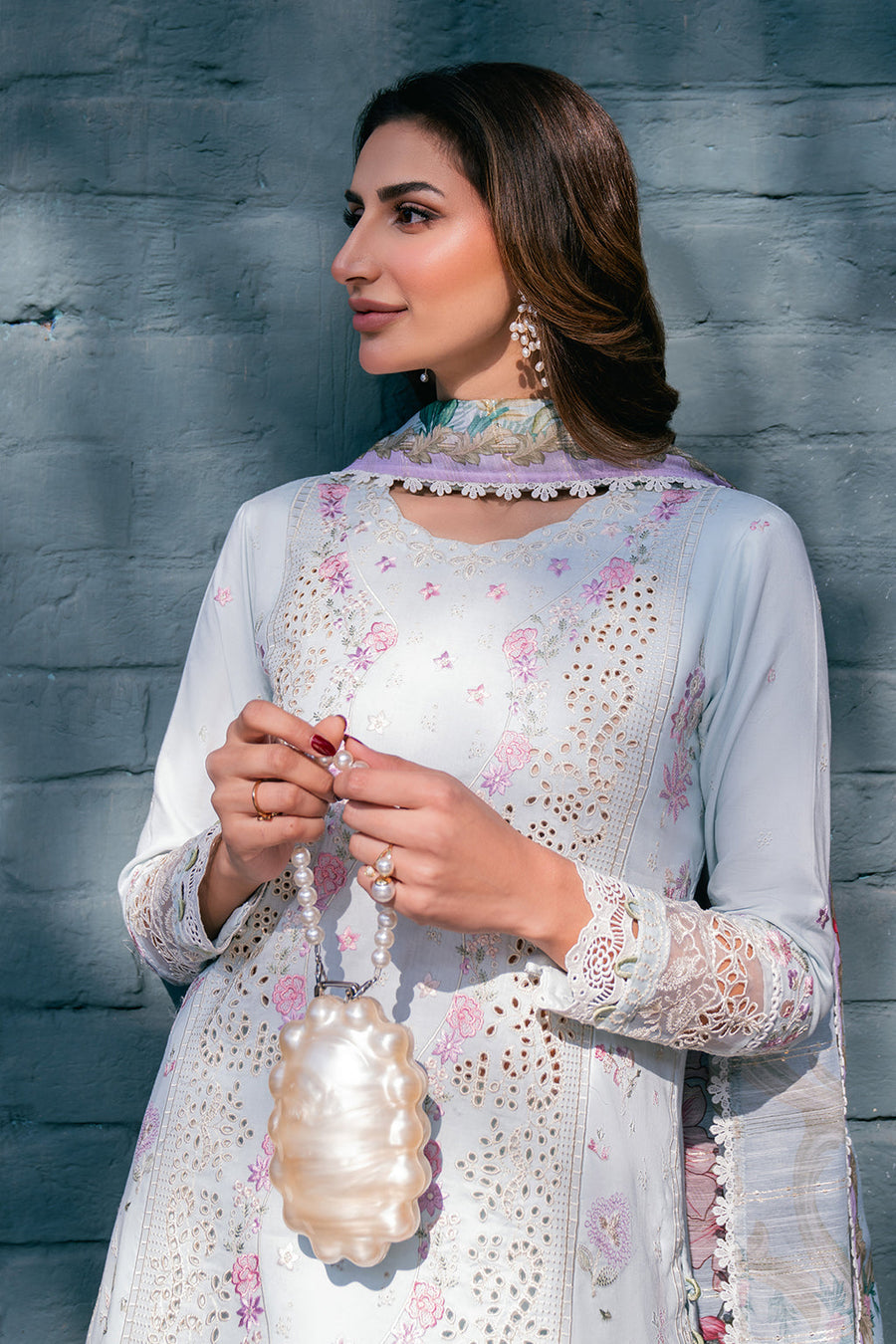 Neeshay Symphony Embroidered Lawn Unstitched 3Pc Suit - AURELIA