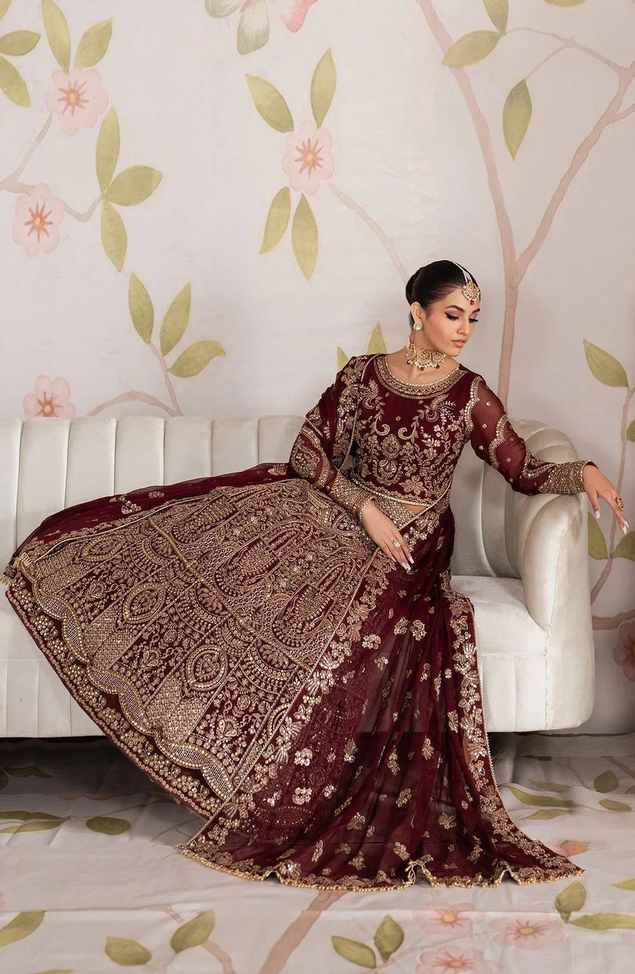 Zarif Shehnai Embroidered Luxury Chiffon Unstitched 3Pc Suit ZS-05 SHEESHAM