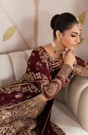 Zarif Shehnai Embroidered Luxury Chiffon Unstitched 3Pc Suit ZS-05 SHEESHAM