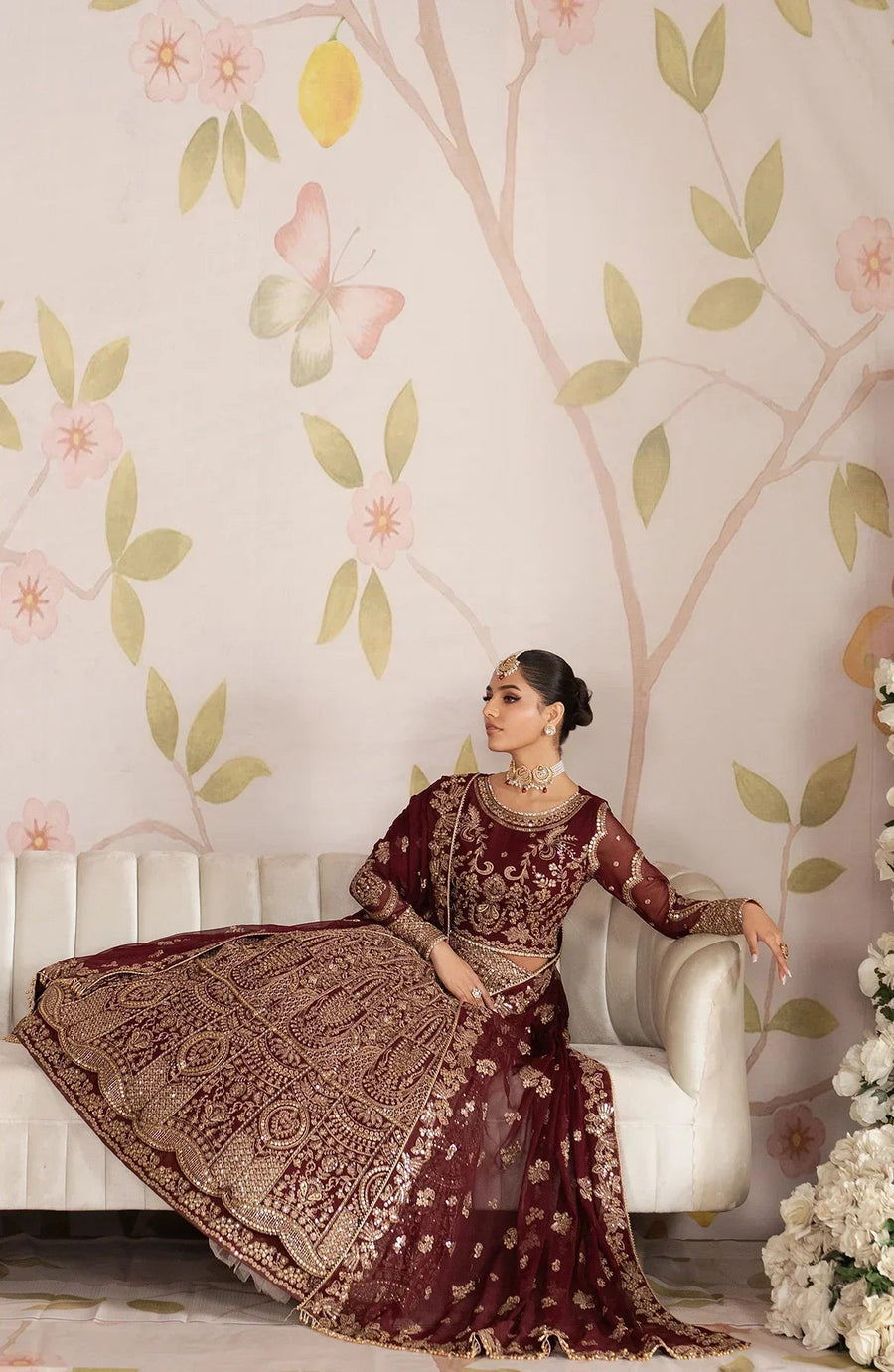Zarif Shehnai Embroidered Luxury Chiffon Unstitched 3Pc Suit ZS-05 SHEESHAM