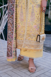 Neeshay Symphony Embroidered Lawn Unstitched 3Pc Suit - SUNBEAM