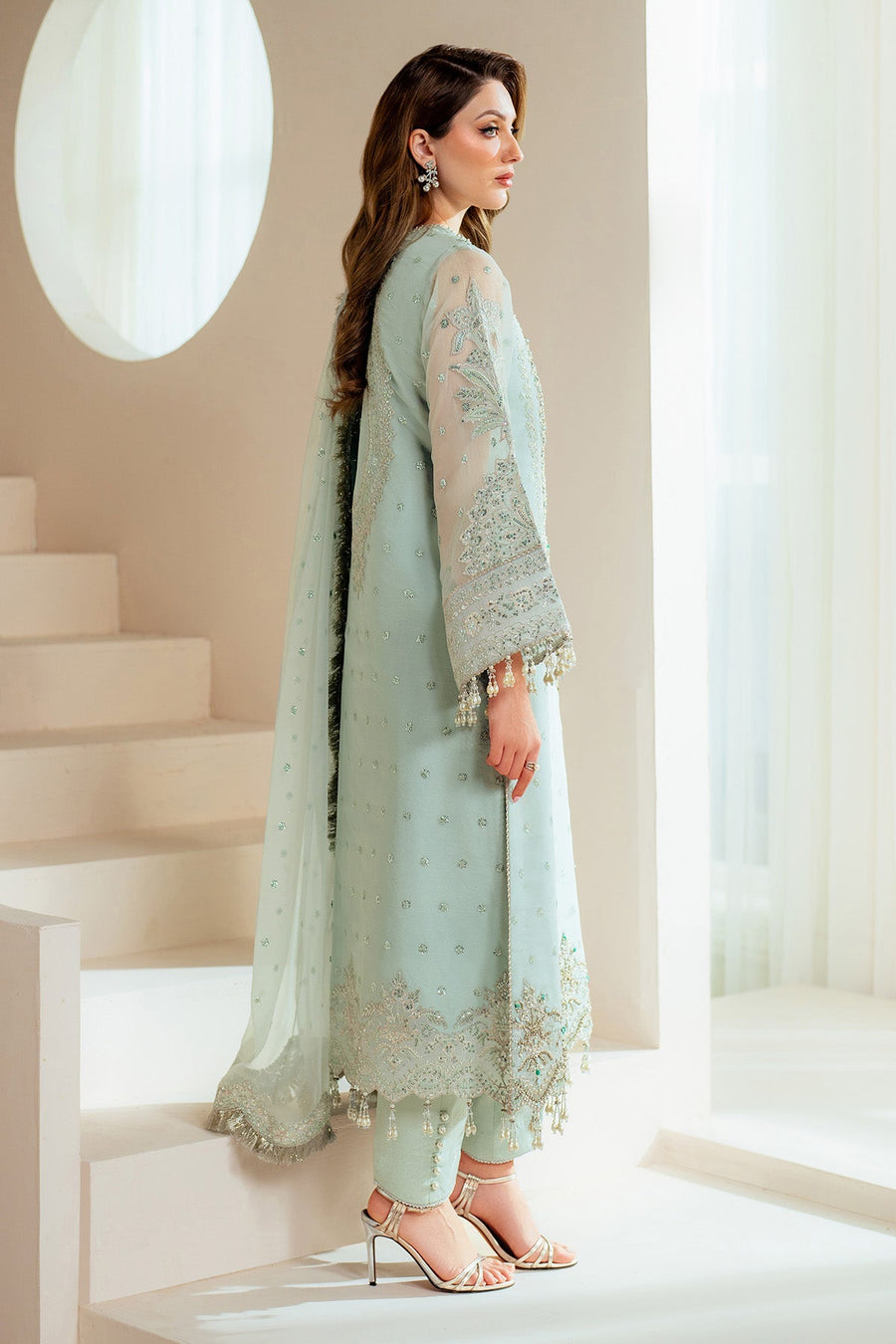 Alizeh Aymal Embroidered Chiffon Unstitched 3Pc Suit AF-BHM-4044-Orla