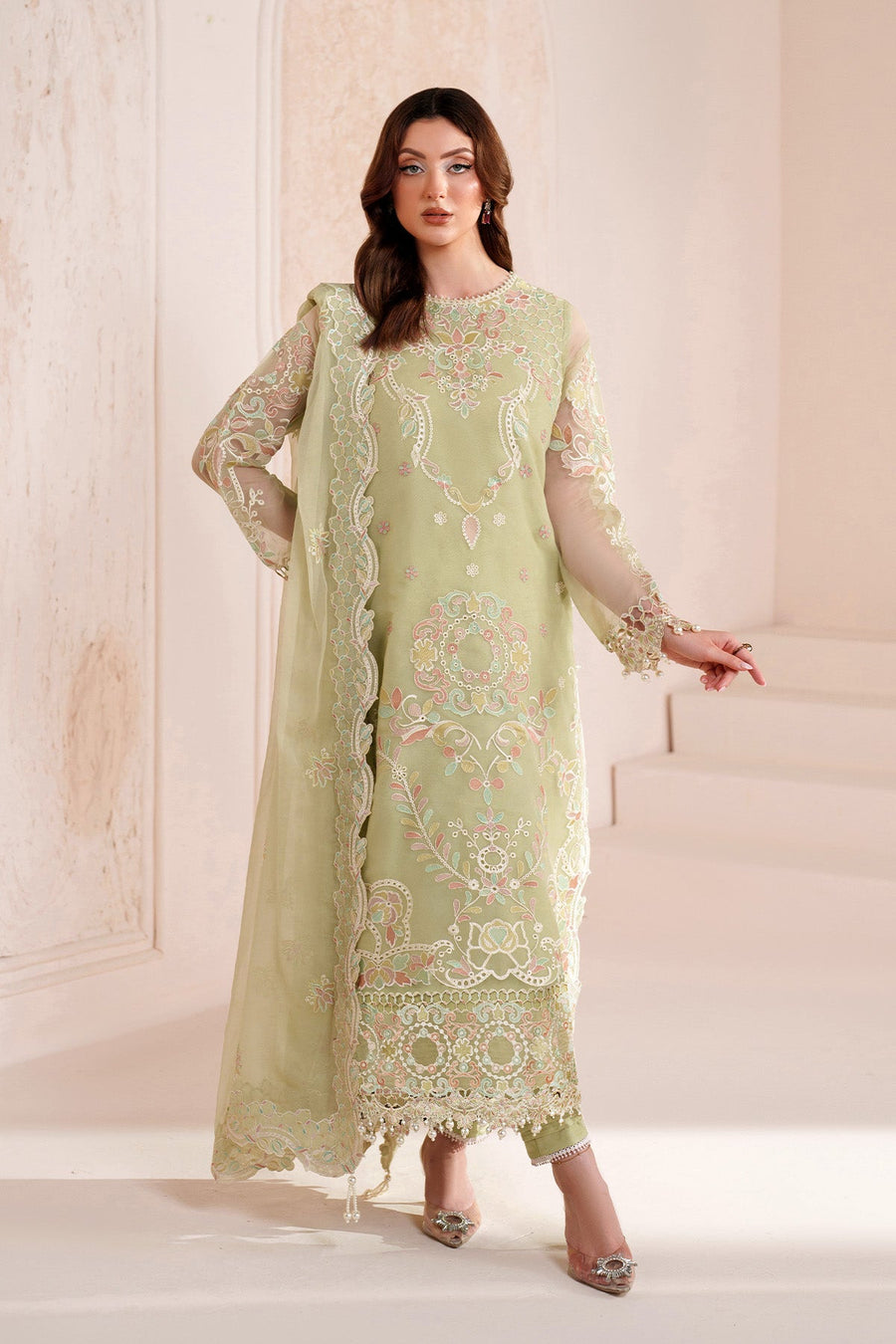Threads by Alizeh Embroidered Chiffon Unstitched 3Pc Suit AF-BDHG-5042-Anya