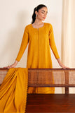 Neeshay Fall Pret Embroidered Karandi Stitched 3Pc Suit - Golden Hour