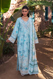 Neeshay Summer Lines Printkari Embroidered Lawn Unstitched 3Pc Suit - SKY-WAVE