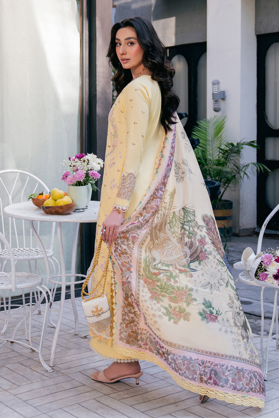 Neeshay Symphony Embroidered Lawn Unstitched 3Pc Suit - SUNBEAM