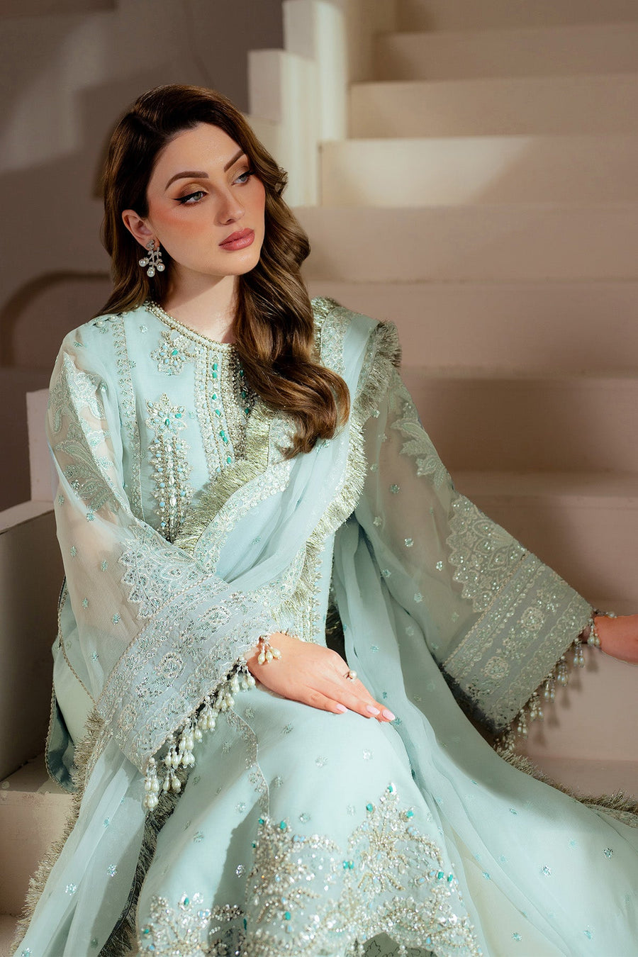Alizeh Aymal Embroidered Chiffon Unstitched 3Pc Suit AF-BHM-4044-Orla