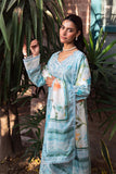 Neeshay Summer Lines Printkari Embroidered Lawn Unstitched 3Pc Suit - SKY-WAVE