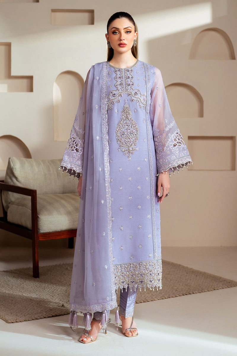 Alizeh Aymal Embroidered Chiffon Unstitched 3Pc Suit AF-BHM-4041-Marine