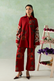 Zarposh Folds Ready to Wear Womens 2Piece Crepe Fabric Suit - VEIRA