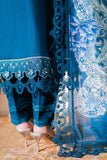 Neeshay Symphony Embroidered Lawn Unstitched 3Pc Suit - SEA-SPRAY