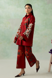 Zarposh Folds Ready to Wear Womens 2Piece Crepe Fabric Suit - VEIRA