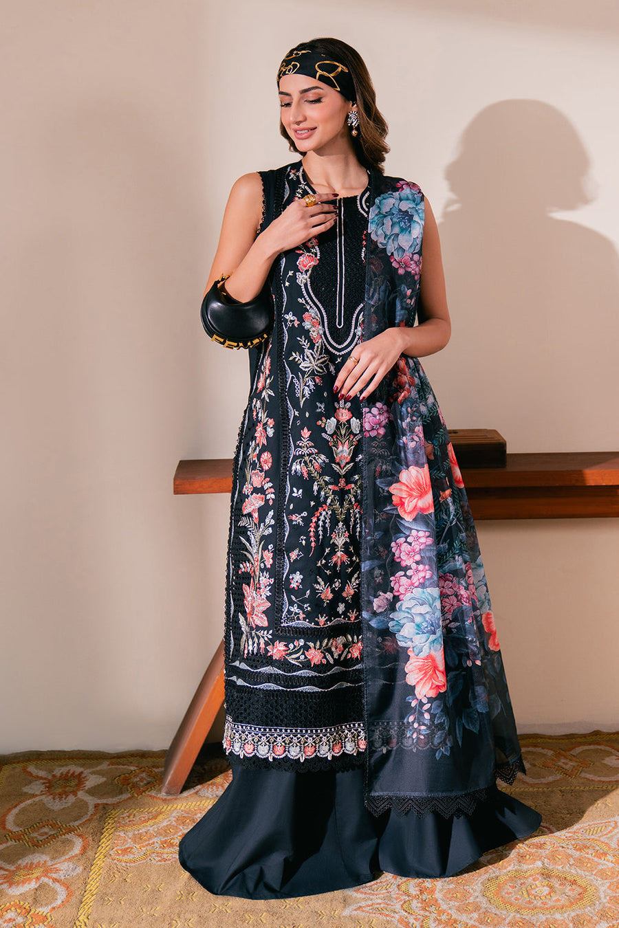 Neeshay Symphony Embroidered Lawn Unstitched 3Pc Suit - PULSE