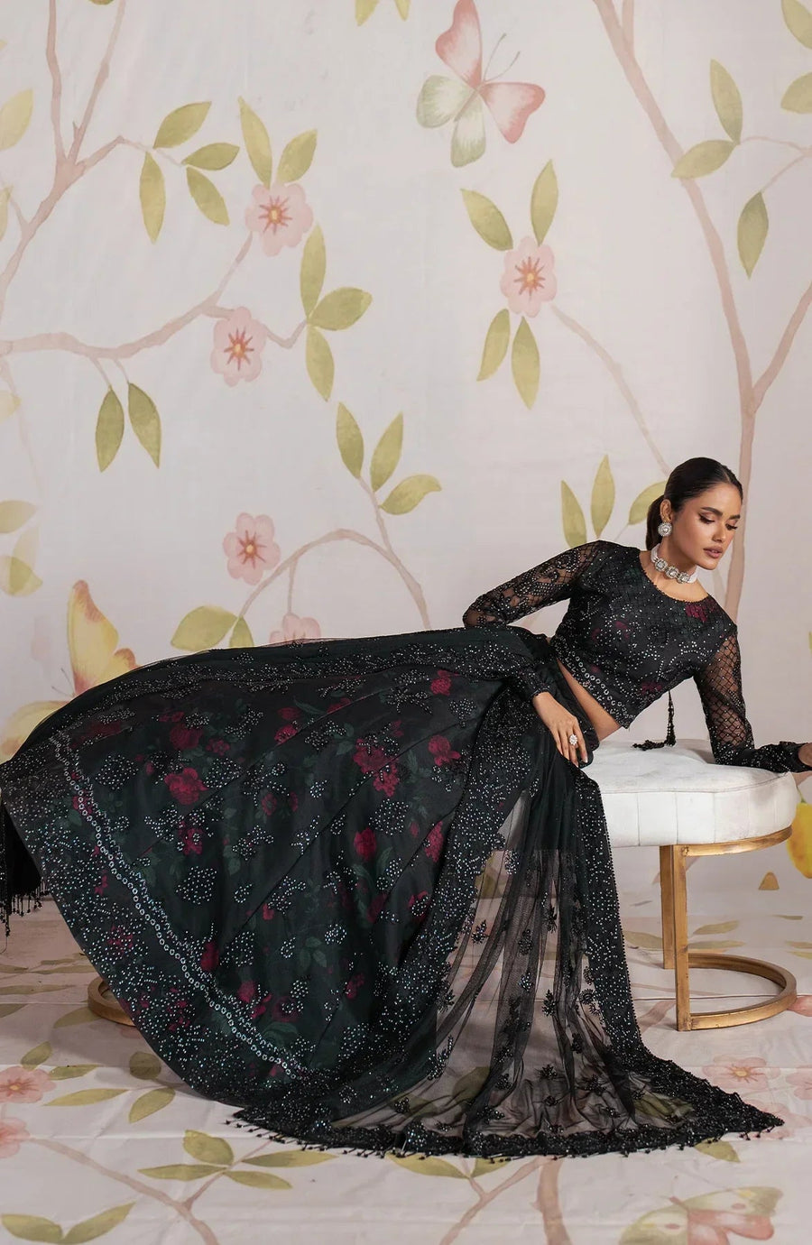 Zarif Shehnai Embroidered Luxury Net Unstitched 3Pc Suit ZS-09 HANEEN
