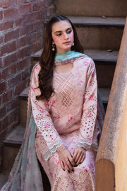 Neeshay Summer Lines Printkari Embroidered Lawn Unstitched 3Pc Suit - PECHE