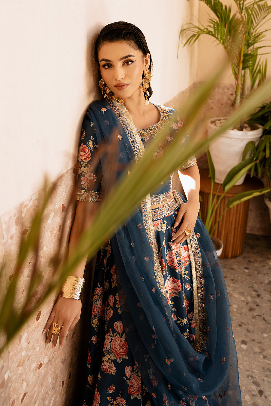 Zarposh Elara Embroidered Organza Unstitched 3Pc Suit - Charmeuse