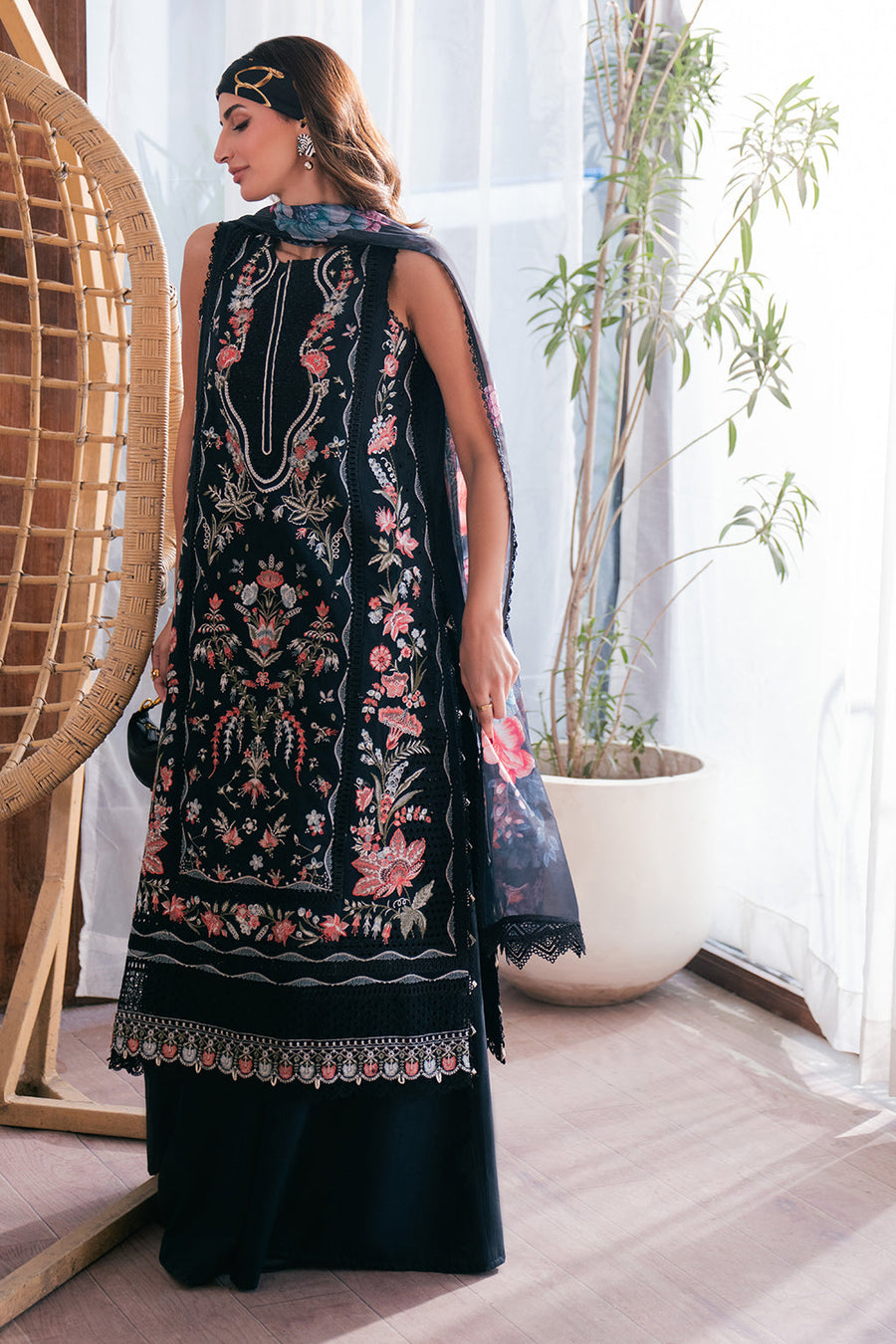 Neeshay Symphony Embroidered Lawn Unstitched 3Pc Suit - PULSE