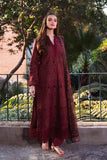 Neeshay Summer Lines Printkari Embroidered Lawn Unstitched 3Pc Suit - GARNET