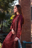 Neeshay Summer Lines Printkari Embroidered Lawn Unstitched 3Pc Suit - GARNET