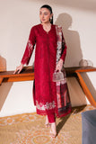 Neeshay Symphony Embroidered Lawn Unstitched 3Pc Suit - SCARLET