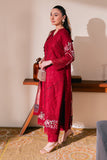 Neeshay Symphony Embroidered Lawn Unstitched 3Pc Suit - SCARLET