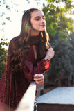 Neeshay Summer Lines Printkari Embroidered Lawn Unstitched 3Pc Suit - GARNET