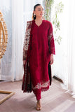 Neeshay Symphony Embroidered Lawn Unstitched 3Pc Suit - SCARLET